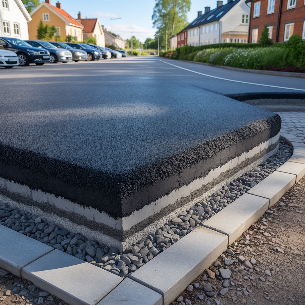 3.Hur tjockt asfaltslager behovs for en parkering