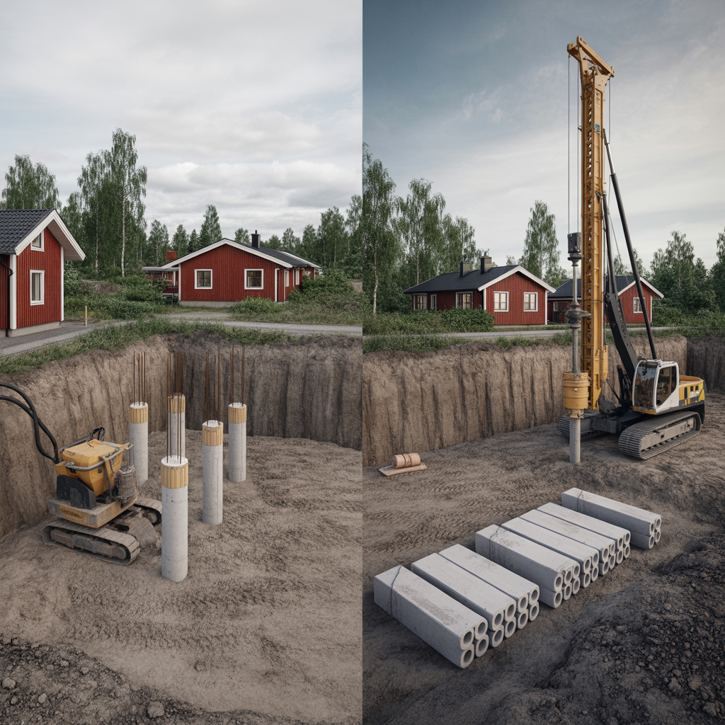 grundlaggning pa lerjord jamforelse av stabilisering och pal